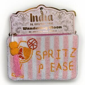 Wandering Moon Spritz Please Beaded Travel Pouch Viral TikTok Handmade India NEW
